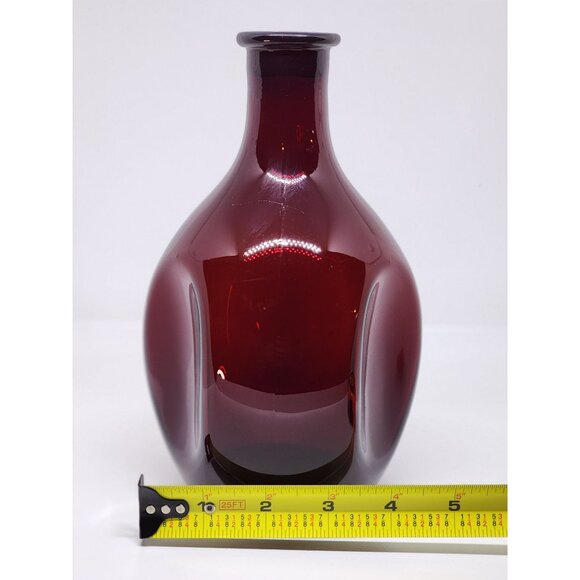 VTG Mid-Century Modern Red Thumbprint Vase - Striking MCM Decor 8" Tall - Picture 4 of 4